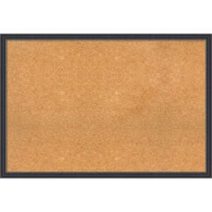 38"x26" Stylish Wood Frame Natural Cork Board Black - Amanti Art: Wall Mount, Decorative, 2ft x3ft - 1 of 4
