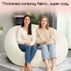 Hooseng 6FT Giant Beanbag Chairs with Memory Foam Filled, Ultra Soft Lazy Sofa for Living Room Bedroom, Grey - 4 of 4