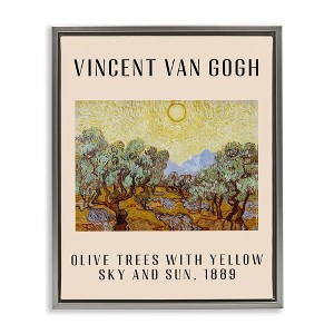 Stupell Industries Classic Olive Trees Van Gogh Floating Frame Canvas Art, Gray, 25" x 31" - 1 of 4