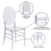 Emma and Oliver Crystal Ice Stacking Chair with Elongated Oval Back - 3 of 4