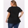 Agnes Orinda Women's Plus Size Top V Neck Flutter Sleeves Layered Chiffon Ruffle Elegant Blouses - 4 of 4