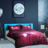 PiccoCasa Galaxies Duvet Cover Sets 3 Pcs Includes 1 Duvet Cover 2 Pillow Shams Queen Red - 3 of 4