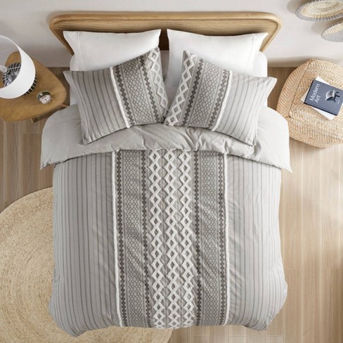 Hazel 5-Piece Grey Comforter Set, Queen