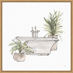 16" x 16" Neutral Bathroom Tub II by Chris Paschke Framed Wall Canvas - Amanti Art: Lithograph, Modern Decor - 1 of 4
