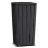 Gulches Indoor/Outdoor Resin Trash Can (15.16”L×15.55”W×30.71”H) – Black Vertical Slat Design, Secure Lid, Weather-Resistant - 2 of 4