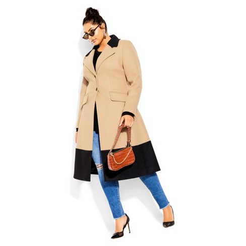 City Chic | Women's Plus Size Arabella Coat - Caramel - 12 Plus : Target