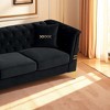 VASIP   82.67-inch Tufted Modern Velvet Sofa with Golden Legs and Pillows, Elegant Chesterfield Style Living Room，for Living Room,Apartment，Office - 3 of 4
