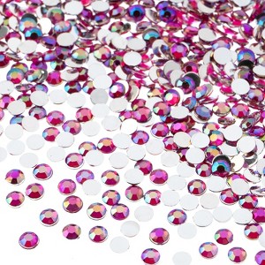 John Bead 2000-Piece 4mm (SS16) Fuchsia AB Acrylic Round Flat Back Rhinestones - 1 of 4