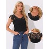 Allegra K Women's Sheer Crochet Summer Boho Lace Top - 2 of 4