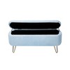 DOMETOUR Storage Ottoman Bench for End of Bed, Modern Faux Fur Entryway Bench Gold Legs Upholstered Padded with Storage for Living Room Bedroom - 3 of 4