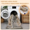 8x10 Vintage Persian Washable Rug - Ultra Thin Foldable, Low Pile Non-Shedding (Camel) - Soft & Durable - 3 of 4