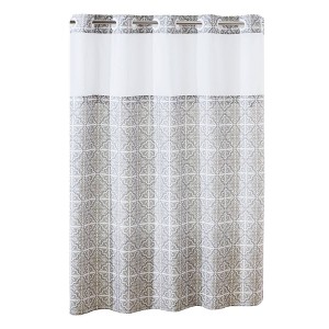 Missioi Medallion Shower Curtain with Liner Gray - Hookless