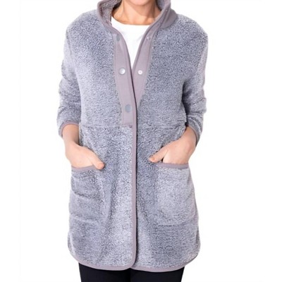 Women's faux-shearling Fleece Snap Front Jacket - ESCAPE BY HABITAT