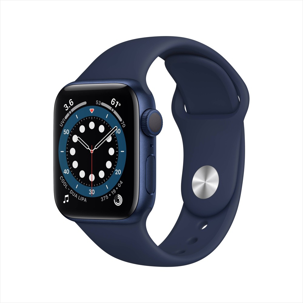 Apple Watch Series 6 GPS, 40mm Blue Aluminum Case with Deep Navy Sport Band