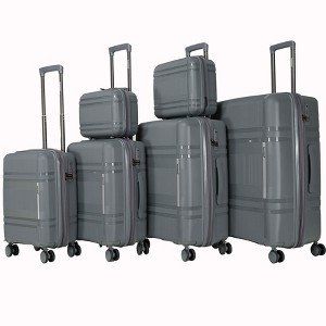 Vynxaria 6-Piece Expandable Hard Shell Luggage - 360 Rotating Wheels, Lightweight Carry On with Password Lock, Unisex Travel Set - 1 of 4