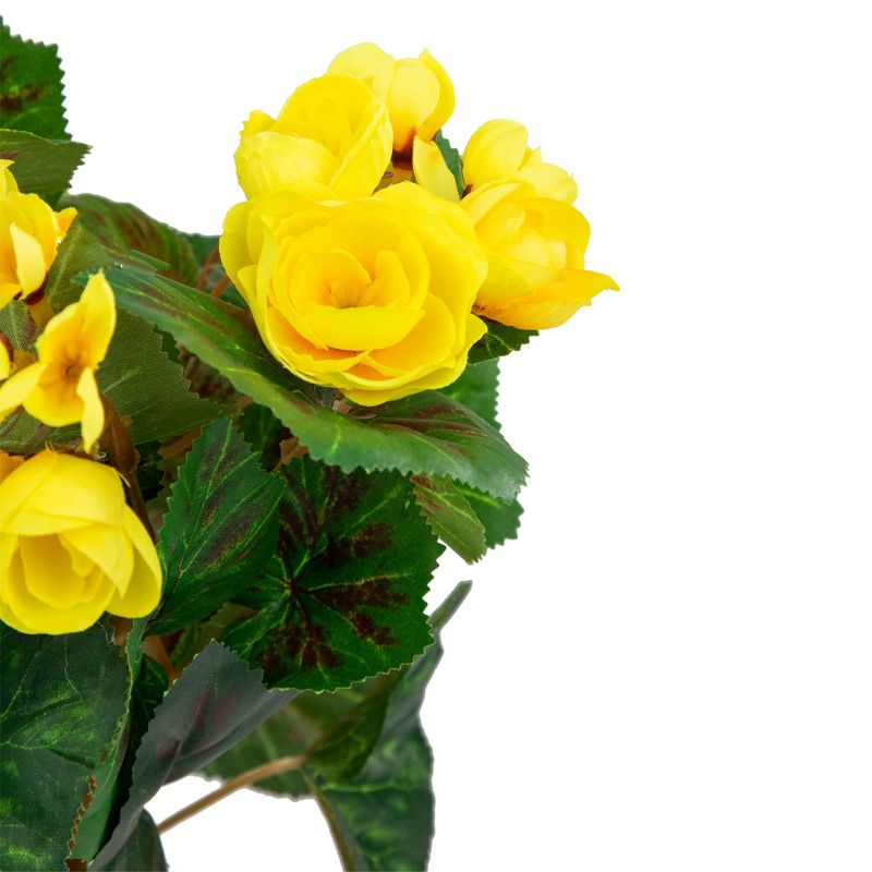 Northlight 11" Yellow Potted Silk Begonia Spring Artificial Floral Arrangement, 4 of 6
