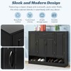 MAYEERTY Sleek Modern Shoe Cabinet with Adjustable Shelves, Sturdy Top Surface Space-saving Sideboard, Black - 3 of 4