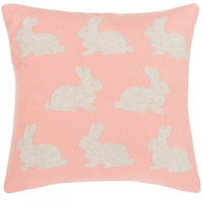 Bunny Hop Knit Pillow - Blossom/Vanilla Grey - 20" x 20" - Safavieh