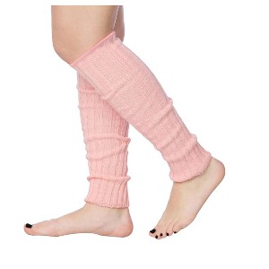 Isadora Paccini Women's 80s Style Ribbed Leg Warmers Romantic Pale Pink Serenity for Parties & Sports Accessories - 1 of 1