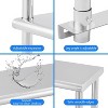 Double Overshelf of Stainless Steel, 12 x 60 Inches Height Adjustable Commercial Shelf Prep Work Table in Restaurant Kitchen Home - 3 of 4