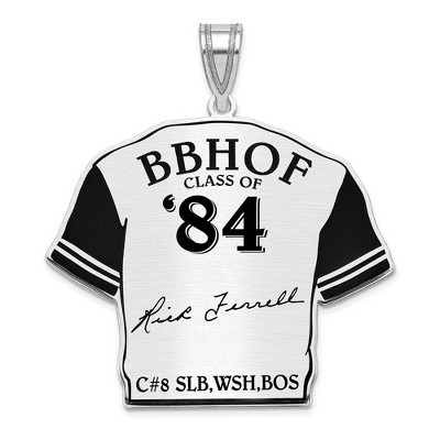 Black Bow Jewelry Sterling Silver Rick Ferrell Signature Enamel Jersey Pendant