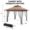 Gazebo Outdoor Pop up Canopy Tent with Curtains and 144 Square Shelter for Patio,Backyard Party, with Mosquito Netting, 2-Tiered Vented Top - 2 of 4