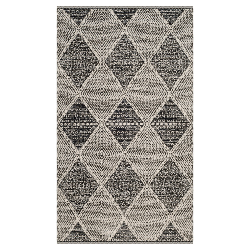 Black Geometric Woven Accent Rug - (3'x5') - Safavieh