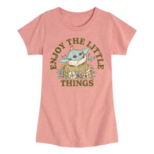 Girls' - The Mandalorian - Enjoy The Little Things Fitted Short Sleeve Graphic T-Shirt - 1 of 4