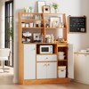Sideboard Buffet Cabinet, Wood Cupboard with Storage, Freestanding Kitchen Pantry with Drawers, Adjustable Shelves & Rack, Coffee Bar Station - 3 of 4