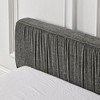 CAVINAS Grounded Upholstered Platform Bed Frame, Chenille Fabric Queen Size Bed Frame with Headboard, Sturdy Bed Frame with Wave Pleated Design - 3 of 4