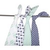 Bacati - Noah Mint/Navy Buck/Feathers/Triangles Muslin Swaddling Blankets set of 4 - 3 of 4