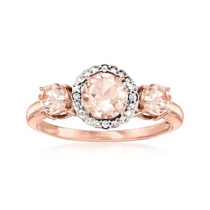 Ross-Simons 1.25 ct. t.w. Morganite Ring With Diamond Accents in 14kt 2-Tone Gold - 1 of 4