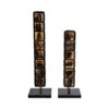 Decorative Candle Holders Set of 2 with Geometric Stacked Block Design, Elegant Tabletop or Floor Candle Holder for Living Room or Centerpiece Decor - 2 of 4