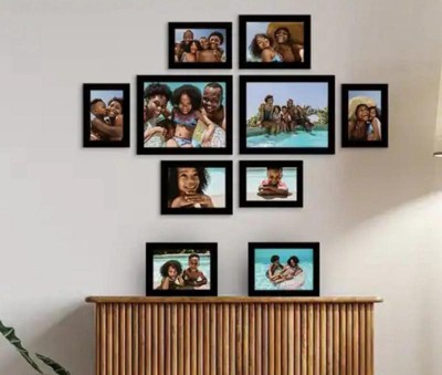 Americanflat 10-Piece Multi Pack Includes 8x10 5x7 and 4x6 Frames Gallery Set Black