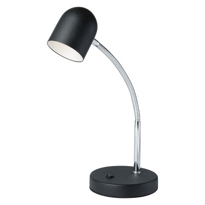 13" Traditional Metal Flexible Gooseneck Table/Desk/Study Lamp (Includes LED Light Bulb) Black - Ore International