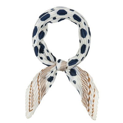 Allegra K Women's Polka Dot Pleated Neck Scarf Rhombus Handkerchief 40x18 inches(LxW) 1 Pc