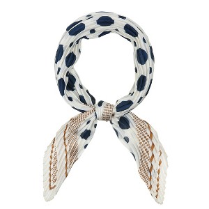 Allegra K Women's Polka Dot Pleated Neck Scarf Rhombus Handkerchief 40x18 inches(LxW) 1 Pc - 1 of 4