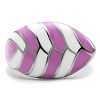 Slickblue Stainless Steel Ring for Women, Pink and White Epoxy, Curved Band, No Stone, Polished, Sizes 5–10 - 3 of 4