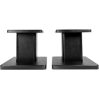 Paaaawaters 8" Desktop Speaker Stands, 66 lbs. Capacity, Wood Finish, Resonance-Free, Cable Management
