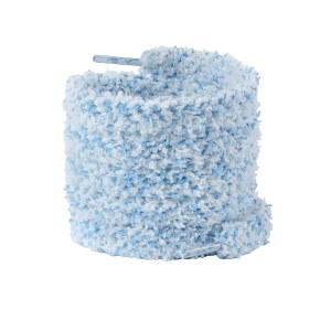 INSPIRE CHIC Flat Fuzzy Contrast Color Wide Fat Soft Fluffy Shoelaces for Sneakers 0.47 Inch 1 Pair - 1 of 4