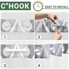 No Hook Grey Shower Curtain with Snap - in Liner, Geometric Waterdrop Design, Waterproof and Washable, 71x74 Inch - 2 of 4
