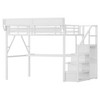 Sapphtopaz Metal High Loft Bed with Stairs, Desk, Safety Guardrail & Storage Shelves, Versatile Gaming Loft for Kids, Teens, Space-Saving - 3 of 4