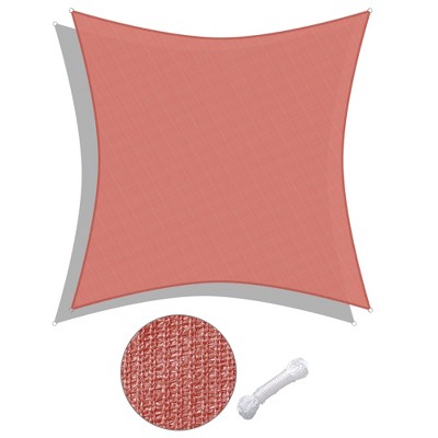 Yescom 18x18Ft 97% UV Block Square Sun Shade Sail Outdoor Patio Pool Garden Yard Lawn Carport Cover Net Awning Canopy Red