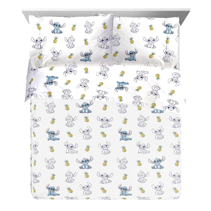 Saturday Park Disney Lilo & Stitch Watercolor Vibes 100% Organic Cotton Sheet Set, 3 of 11
