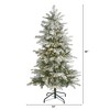 Nearly Natural 5-ft Slim Flocked Nova Scotia Spruce Artificial Christmas Tree with 150 Warm White LED Lights and 433 Bendable Branches - 2 of 4
