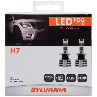 SYLVANIA - H7 ZEVO FOG LED - Premium Quality Plug and Play LED Fog Lights, Bright White Light Output, Matches HID & LED Headlight Lighting Systems, Added Style & Performance (Contains 2 Bulbs)
