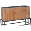Wooden Triple Planter with Iron Stand 27 Inch Height for Patio or Entryway By Melrose - 3 of 3