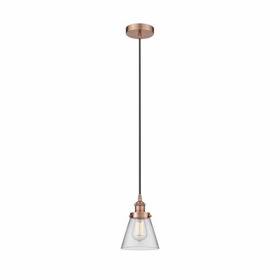 Cone - 1 Light Mini Pendant In Industrial Style-9.5 Inches Tall and 6.25 Inches Wide