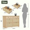 Rattan Dresser for Bedroom, 7 Drawer Dresser for Closet, Double Wood Dressers & Chest of Drawers with Storage for Living Room/Entryway, Natural - 2 of 4