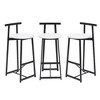 FURNIinspire Counter And Bar Stools Metal Counter Barstools With Backrest Footrest, Set Of 3 Non-Slip Base Kitchen Stool, White, 15.55"*13.78"*34.25" - 2 of 4